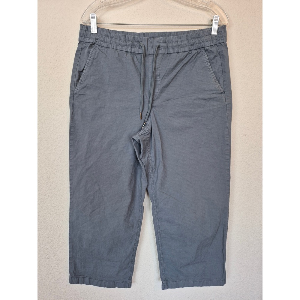 L.L Bean Pull On Cropped Elastic Waist Ripstop Drawstring Pants Size Medium Reg